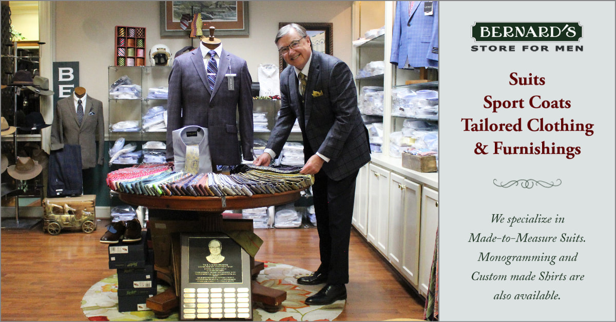Suits and Tailored Clothing at Bernards Store for Men in historic Downtown Jasper, Alabama