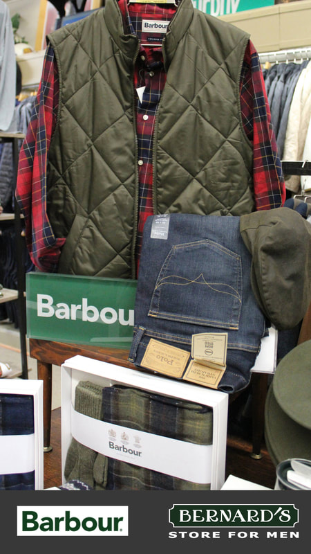 Barbour Flannel Shirt, Vest, Jeans, Hats, Accessories at Bernard's Store for Men