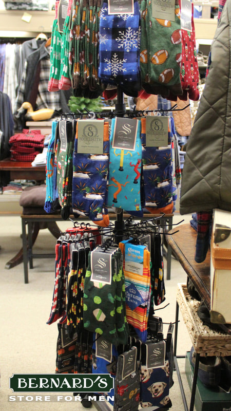 Fun socks at Bernard's Store for Men