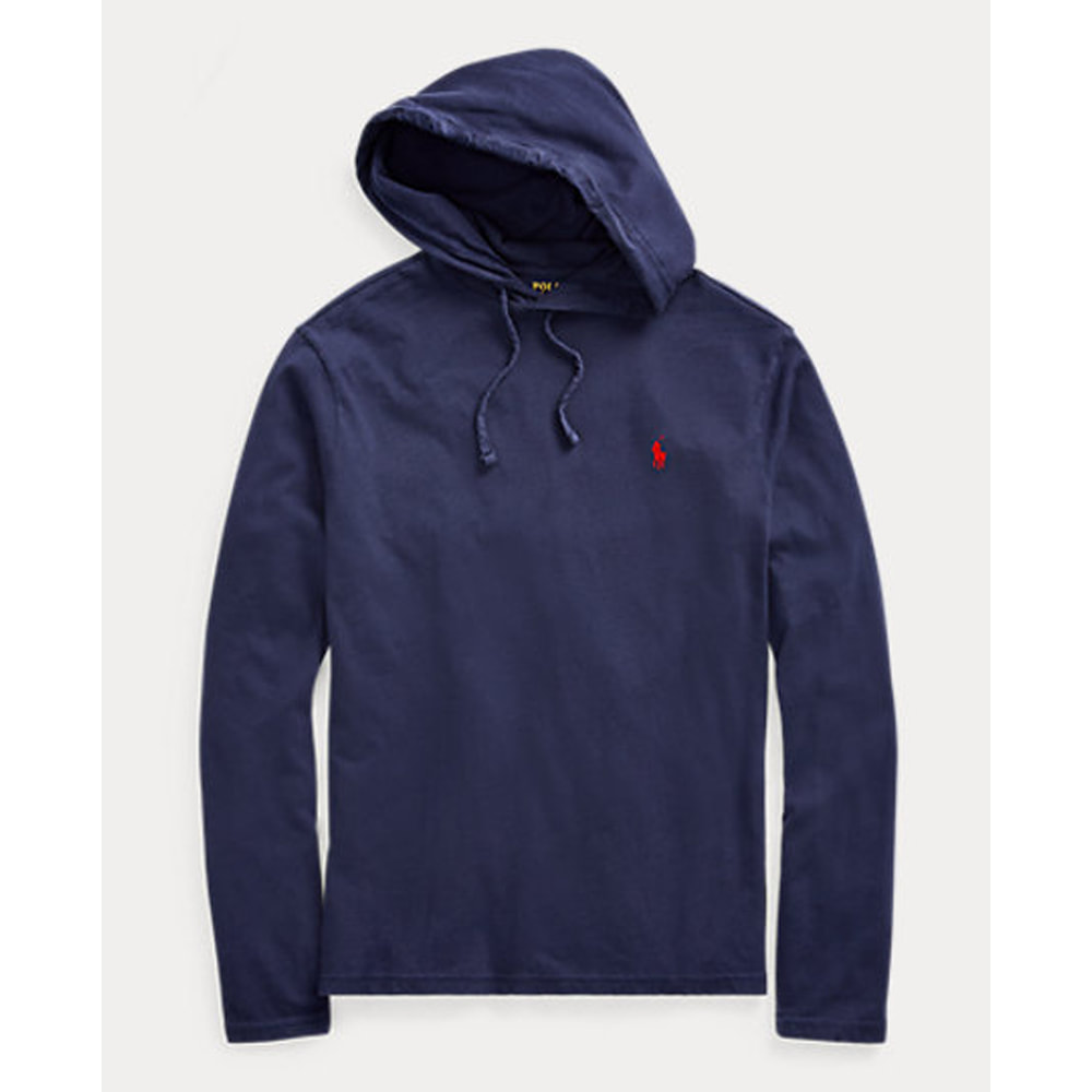 Jersey Hooded T-Shirt in Navy