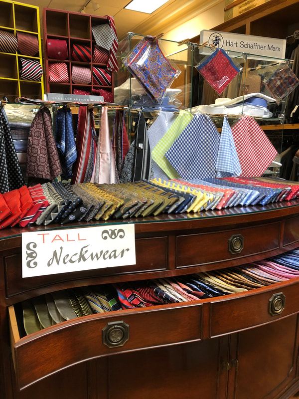 Ties and Handkerchiefs at Bernard's Store for Men. Tall Ties, Neckwear at Bernard's Store for Men in Jasper, Alabama